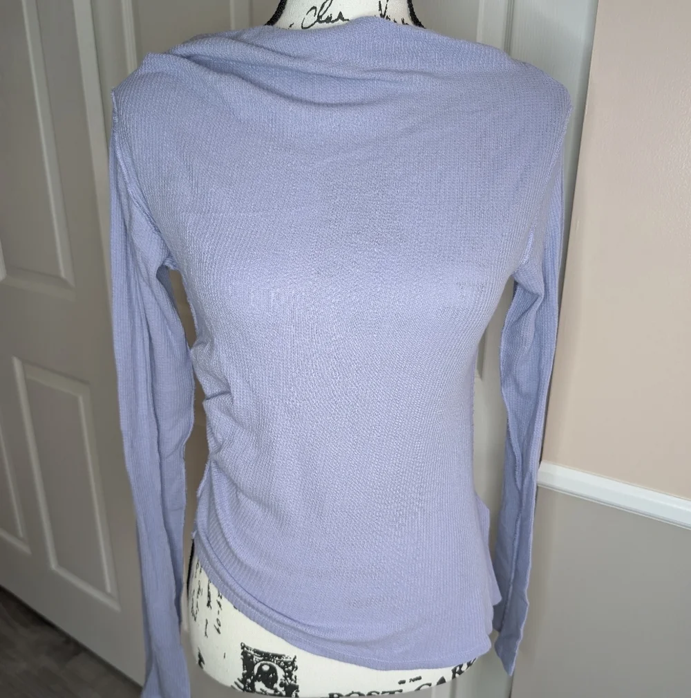 NWT We The Free Lavender Long Sleeve Ribbed Crewneck Top